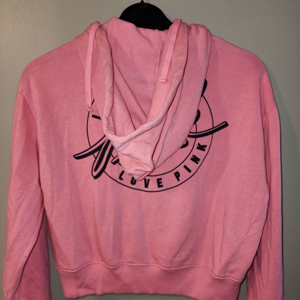 PINK‎ Victoria's Secret Coral Hoodie zipper jacket sz small - Picture 8 of 12